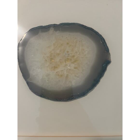 Crystal Stone Centered Wall Art Home Decor Gemstone Metal Frame Bedroom Living - Picture 2 of 9